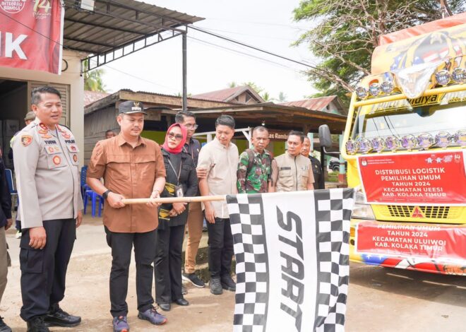 Bupati Koltim Lepas Distribusi Logistik Pemilu 2024 di Kolaka Timur, Sukseskan Demokrasi Bersama