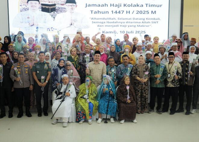 Bupati Kolaka Timur Sambut Kedatangan Jamaah Haji Tahun 1447 H/2025 di Rujab Desa Matabondu